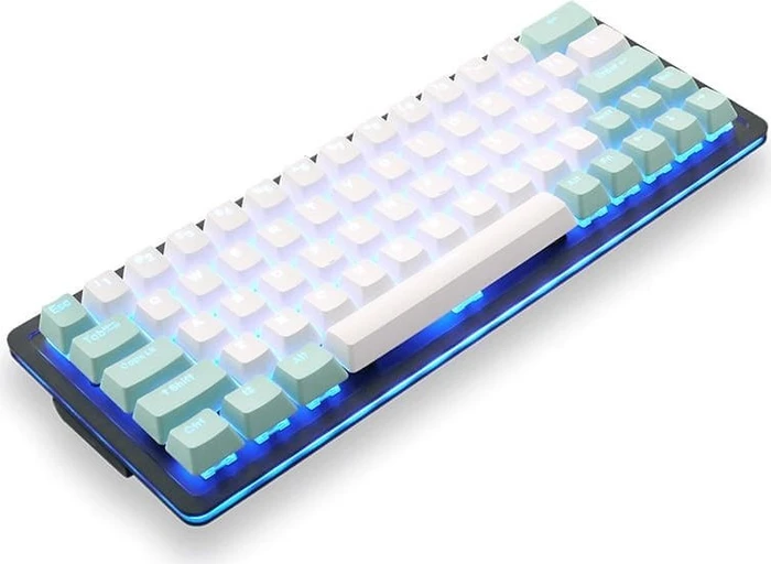 Mountain Mineral Keycap Set, Kunststoff (PBT) Double-Shot, weiß/türkis, 113 Tasten (104+9), ANSI-US