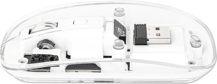 Manhattan Transparent Rechargeable Wireless Mouse, transparent/weiß, USB