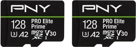 PNY Pro Elite Prime R200/W150 128GB Kit, 2er-Pack, UHS-I U3, A2, Class 10