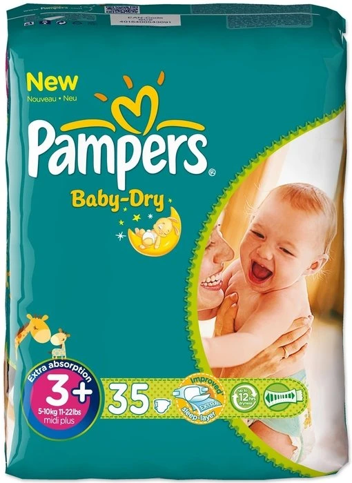 Pampers Baby-Dry Gr.3 Einwegwindel, 4-9kg, 35 Stück