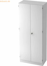 Hammerbacher Garderoben-Schrank 5OH V6200, Streifengriff, weiß/weiß, Schrankwand