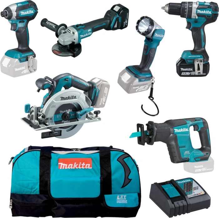 Makita DLX6092T LXT Akku-Maschinenset inkl. Tasche + 3 Akkus 5.0Ah