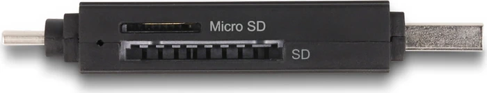 DeLOCK USB-A/USB-C Card Reader für SD und Micro SD Speicherkarten, USB-A/USB-C 3.0 [Stecker]