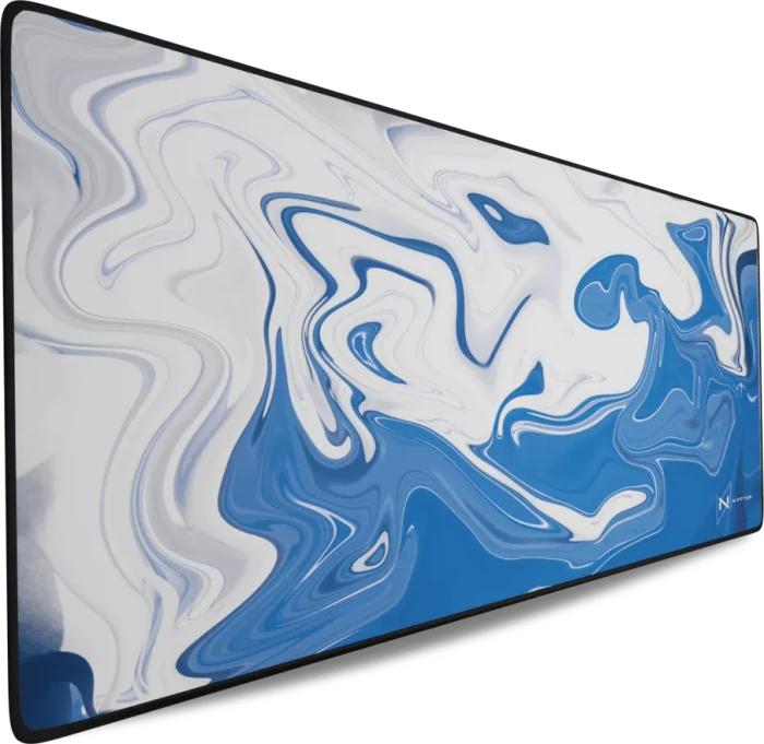 Nyfter Nyfpad 3XL Liquid Premium Gaming Mousepad, 1200x600mm, Design weiß/blau