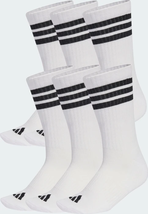 adidas 3-Streifen Essentials Cushioned Crew Socken weiß/schwarz, 3 Paare