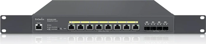 EnGenius Cloud Switch Series ECS Rackmount 10G Managed Switch, 8x RJ-45, 4x SFP+, 410W PoE++
