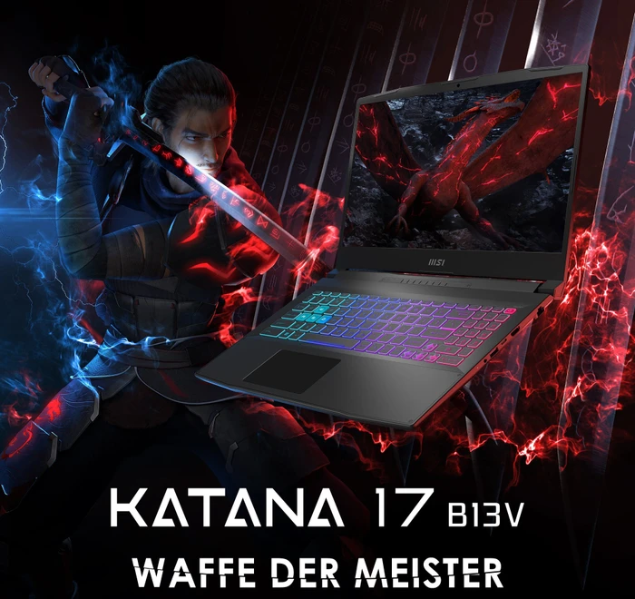 MSI Katana 17 B13VFK-1011, Core Black, Core i7-13620H, 16GB RAM, 1TB SSD, GeForce RTX 4060, DE