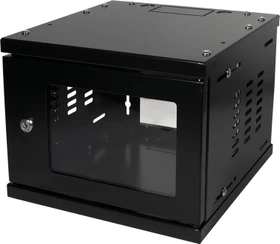 LogiLink 10" Wandgehäuse 4HE, montiert, Sicherheitsglastür, schwarz, 300mm tief