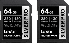 Lexar Professional SILVER PRO R280/W130 64GB 2er-Pack, UHS-II U3, Class 10