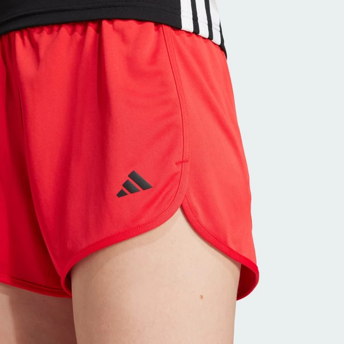 adidas Pacer Essentials Knit High-Rise Shorts pure ruby/black (Damen)