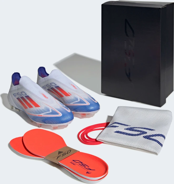 adidas F50 Elite Laceless FG cloud white/solar red/lucid blue