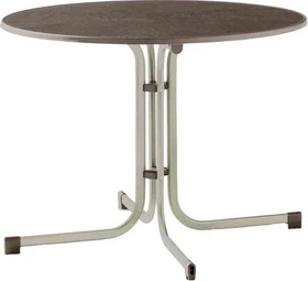 Sieger Boulevard mecalit-Pro Klapptisch 100cm champagner/schieferdekor mocca