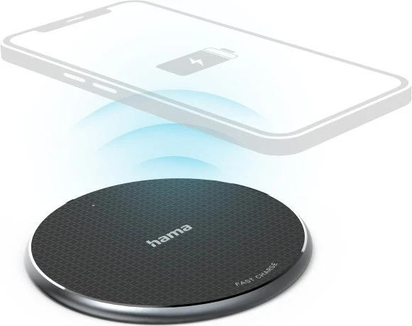 Hama Wireless Charger QI-FC10 10W kabelloses Smartphone-Ladepad schwarz