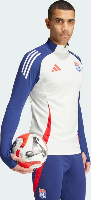 adidas Olympique Lyon Tiro 24 Funktionsshirt langarm white tint/midnight indigo/bright red (Herren)