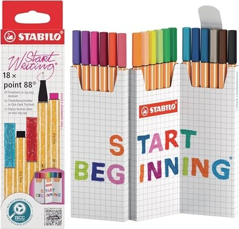 STABILO point 88 sortiert, 18er-Set, Kartonetui