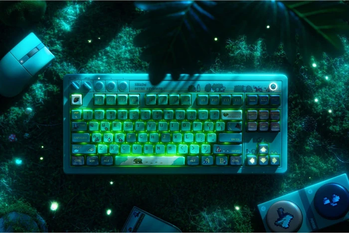 8BitDo Retro 87 Mechanical Keyboard, Forest Wonder, grün, Core Green Tactile, USB/Bluetooth, US