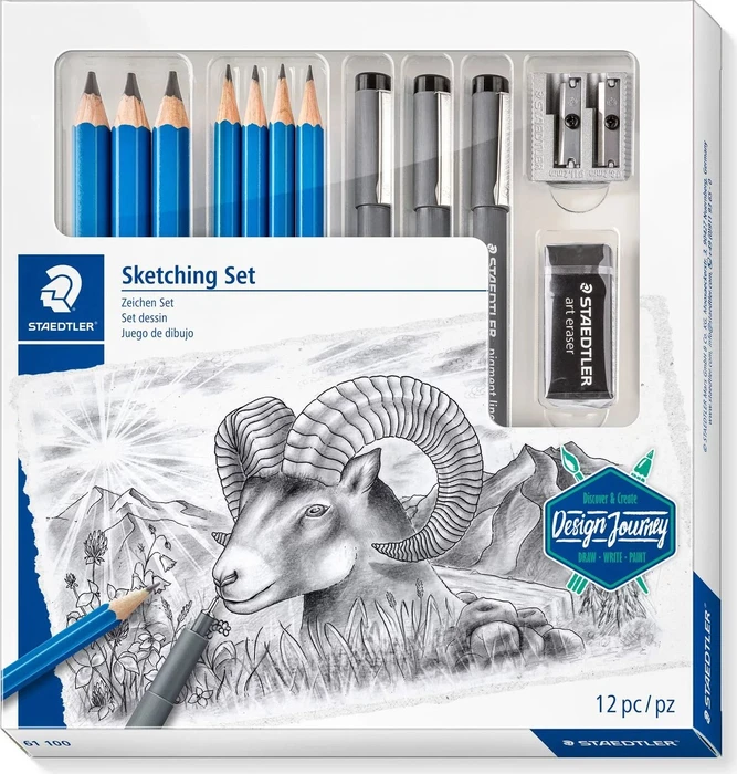 Staedtler Mars Lumograph 100 Sketching Set, 13 Stück