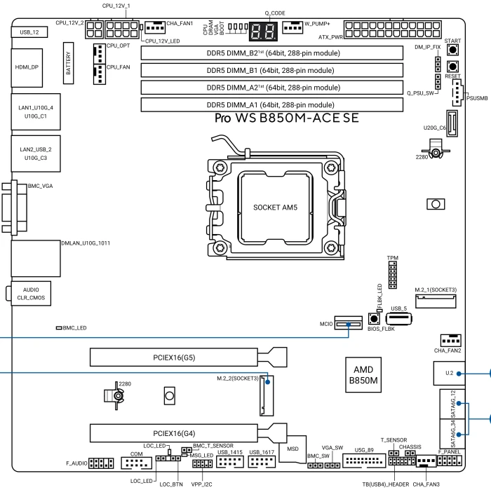 ASUS Pro WS B850M-ACE SE (AMD AM5)