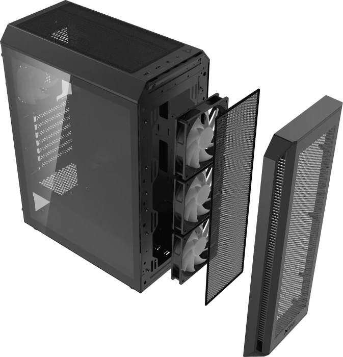ADATA XPG Valor Air Plus, schwarz, Glasfenster