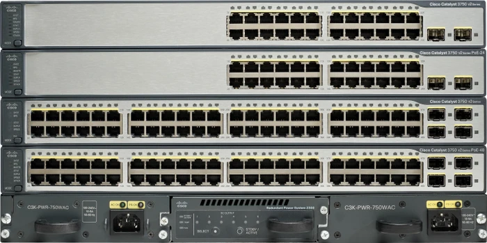 Cisco Catalyst 3750 V2 IP Base Rackmount Managed Stacking Switch, 24x RJ-45, 2x SFP