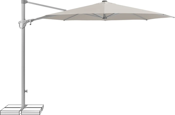 Suncomfort by Glatz Familyflex Sonnenschirm 300cm light grey 013