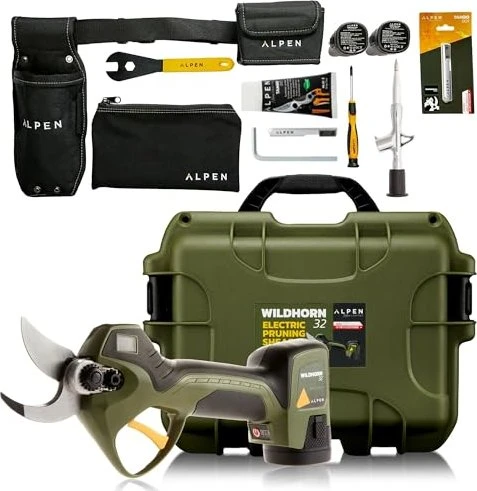 Alpen Swiss Tools Wildhorn 32 Akku-Gartenschere inkl. Koffer + 3 Akkus 2.6Ah