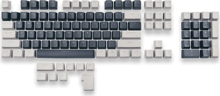 Mountain Mineral Keycap Set, Kunststoff (PBT) Double-Shot, weiß/schwarz, 113 Tasten (104+9), ANSI-US