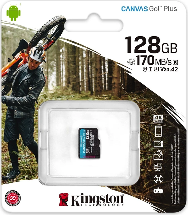 Kingston Canvas Go! Plus R170/W90 128GB, UHS-I U3, A2, Class 10