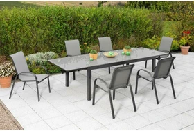 Merxx Amalfi Gartenmöbel-Set grau,   7-tlg.