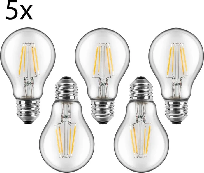 Blulaxa Filament LED Birne E27 7W/827, 5 Stück