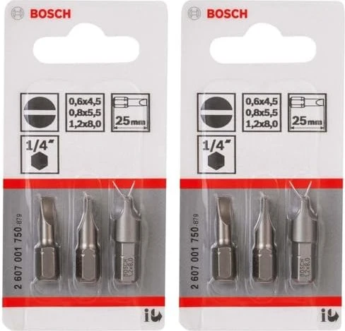 Bosch Professional Extra Hard Schlitz Bitset, 3-tlg.