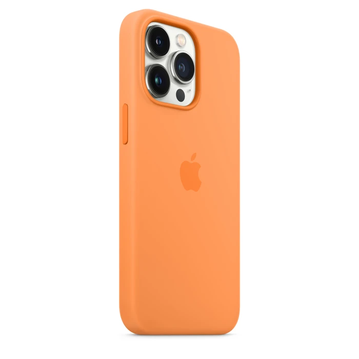 Apple Silikon Case mit MagSafe für iPhone 13 Pro gelborange