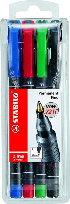 STABILO OHPen Universal Permanent F, 4St Gehäuse Image