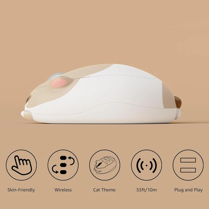Akko x Waigua Cat Theme Wireless Mouse, Ragdoll Cat, USB