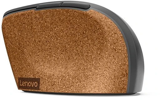 Lenovo Go Wireless Vertical Mouse Storm Grey mit Naturkork, USB