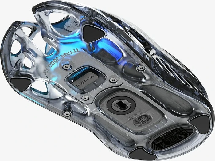 GravaStar Mercury M2 Wireless Gaming Mouse, Transparent Black, USB/Bluetooth
