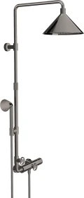 Hansgrohe Axor Showers/Front Showerpipe mit Thermostat und Kopfbrause 240 2jet polished black chrome