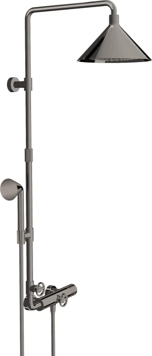 Hansgrohe Axor Showers/Front Showerpipe mit Thermostat und Kopfbrause 240 2jet polished black chrome