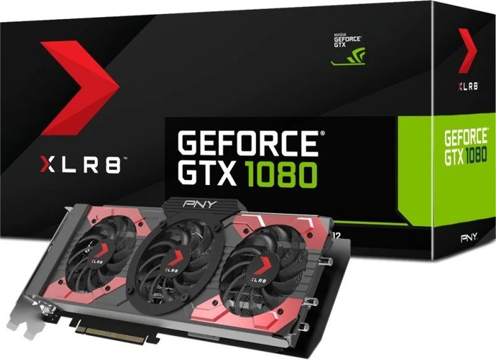 PNY GeForce GTX 1080 XLR8 OC Gaming Twin Fan, 8GB GDDR5X, DVI, HDMI, 3x DP