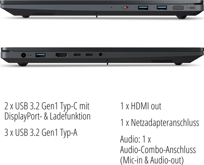 Medion Akoya P17615, Titan Grey, Core i5-12500H, 8GB RAM, 512GB SSD, GeForce MX550, DE