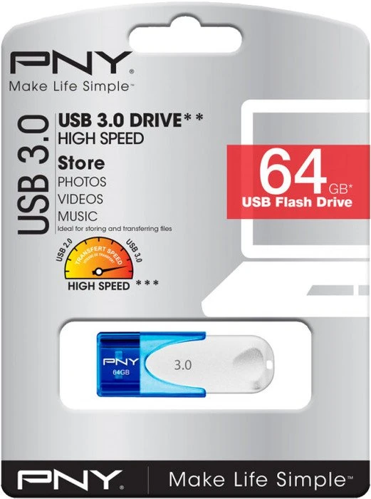 PNY Attaché 4 3.0 64GB, USB-A, USB 3.2 Gen 1×1