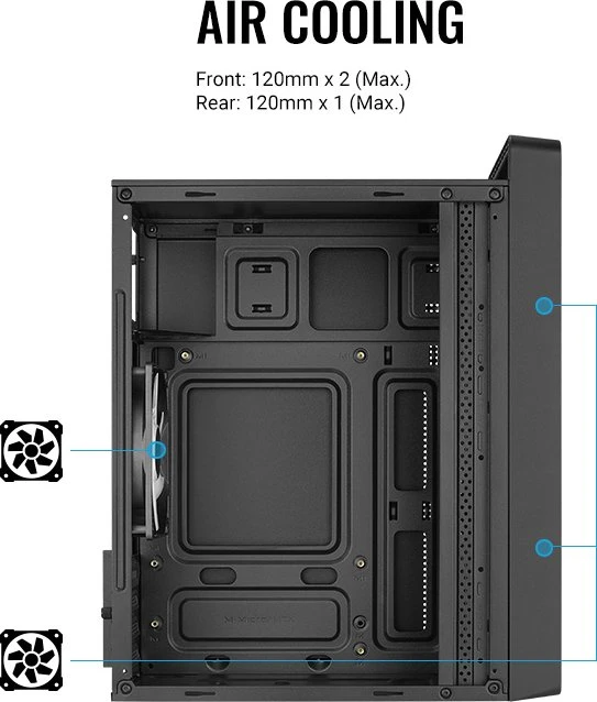 AeroCool CS-109 [V1] Black, Glasfenster