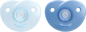 Philips Avent SCF099/21 Soothie Shapes Beruhigungsschnuller, 0-6M, Silikon, blau/hellblau, 2 Stück