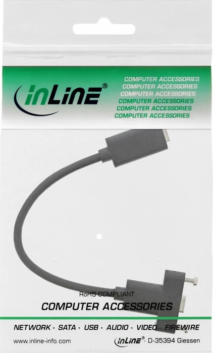 InLine USB 3.0 USB-C Stecker/USB-C Einbaubuchse, 0.2m