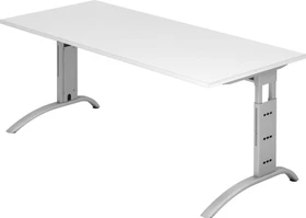 Hammerbacher Ergonomic Plus F-Serie FS19/W Schreibtisch 180x80cm weiß/silber