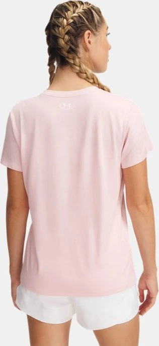 Under Armour Tech V Twist Funktionsshirt kurzarm prime pink/white (Damen)