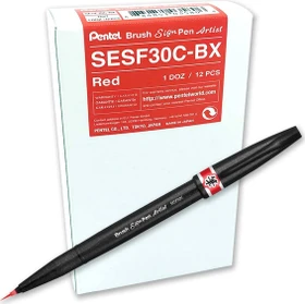 Pentel Brush Sign Pen Artist SESF30C rot, 12er-Pack