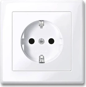 Merten System M M-Smart SCHUKO-Steckdose mit Abdeckplatte Steckklemmen, aktivweiß glänzend