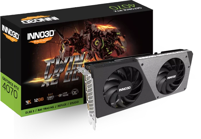 INNO3D GeForce RTX 4070 Twin X2 OC, 12GB GDDR6X, HDMI, 3x DP