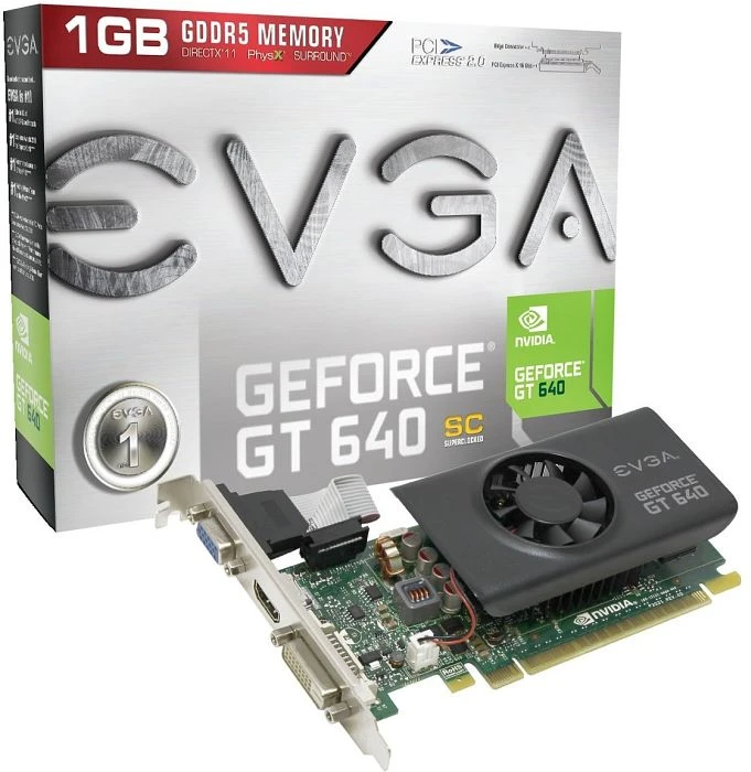 EVGA GeForce GT 640 Superclocked, 1GB GDDR5, VGA, DVI, HDMI